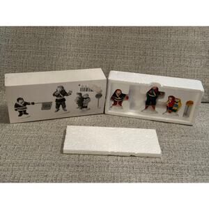 Dept 56 Snow Village Safety Patrol Set of 4 Ceramic Accessories Boxed Village